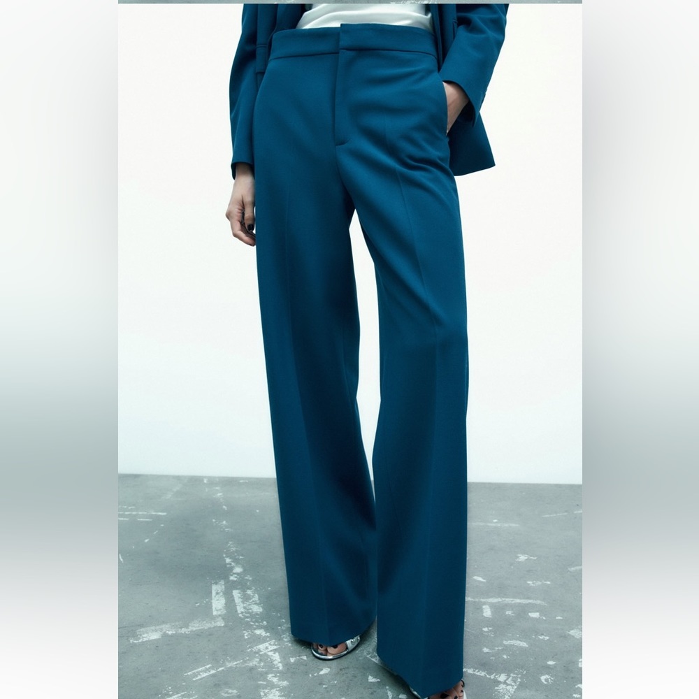 ZARA Straight Cut Pants Cornflower Blue - 2370/707 - Size S
